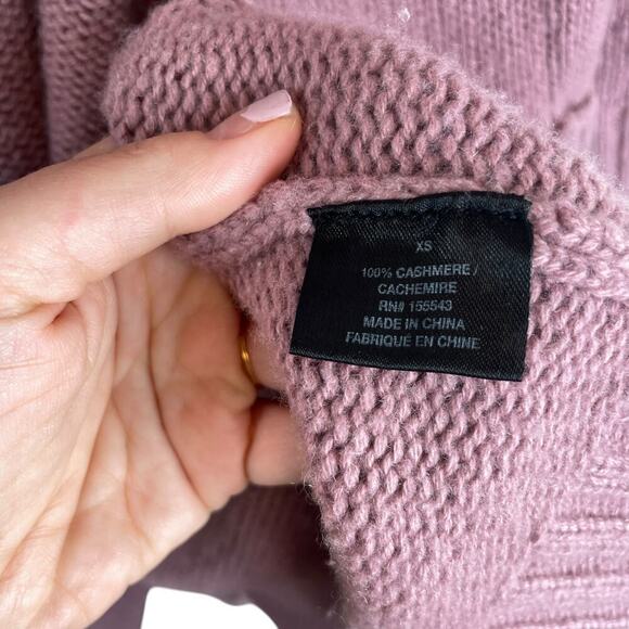 Sablyn Kari 100% Cashmere Chunky Knit Shawl Collar Long Cardigan Sweater Rose XS - Picture 4 of 8